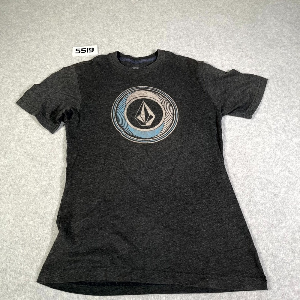 Volcom T Shirt Womens XL Heather Gray Cotton Graphic Crew Neck Modern Fit Casual